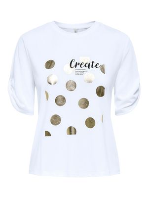 ONLFREE LIFE S/S CREATE TOP BOX JRS Bright White-Create