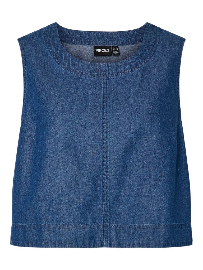 PCTENIM SL TOP WVN Medium Blue Denim