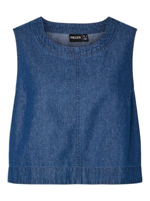 PCTENIM SL TOP WVN Medium Blue Denim
