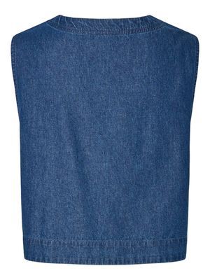 PCTENIM SL TOP WVN Medium Blue Denim