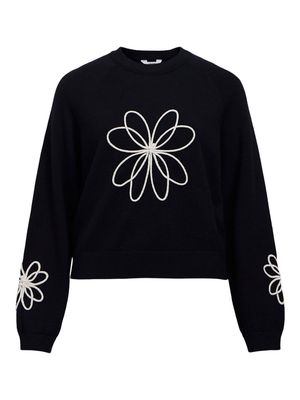 OBJLANEY RUBIN LS PULLOVER NOOS Black/Sandshell big flower