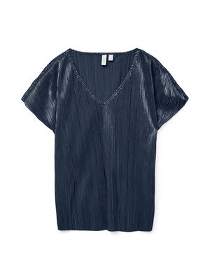 VMDUVI S/S V-NECK TOP JRS BTQ GA NL Navy Blazer
