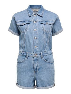 ONLCASTEL S/S DNM PLAYSUIT AZG Light Blue Denim