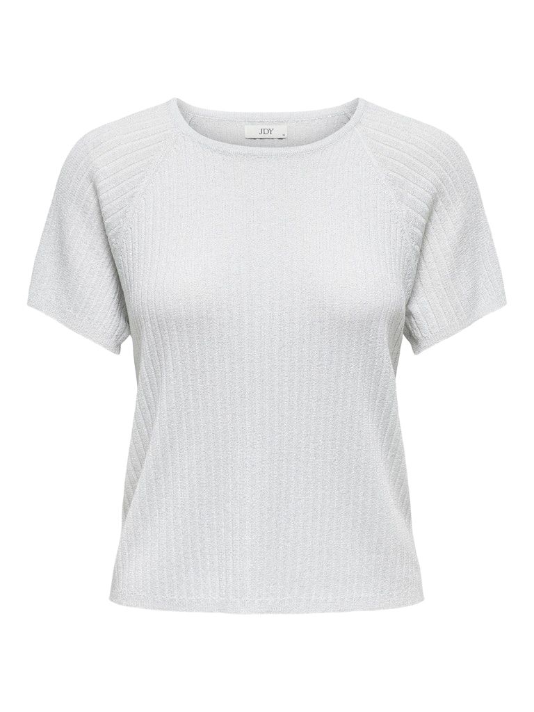 JDYBODILLA S/S GLITTER PULLOVER KNT NOOS Cloud Dancer/W. SILVER