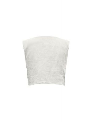ONLTHYRA SL EMB VEST WVN Cloud Dancer-MAZARINE BLUE EMB