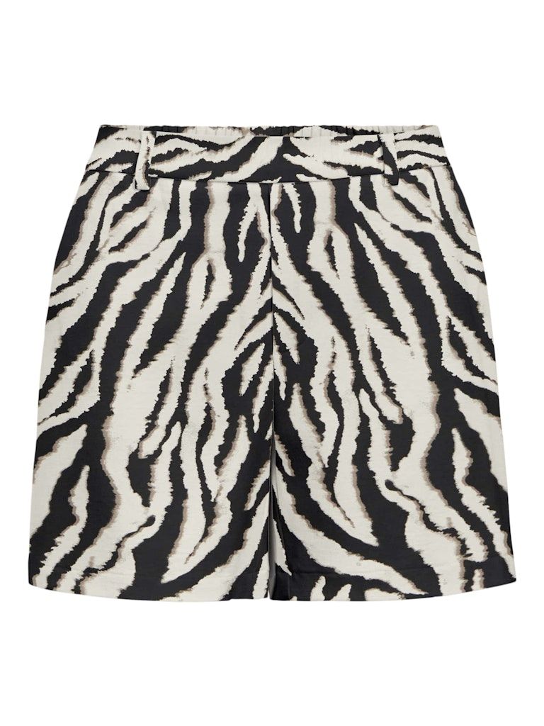 OBJALBA LISA WIDE SHORTS PRINT DIV Sandshell-Black zebra
