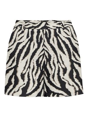 OBJALBA LISA WIDE SHORTS PRINT DIV Sandshell-Black zebra