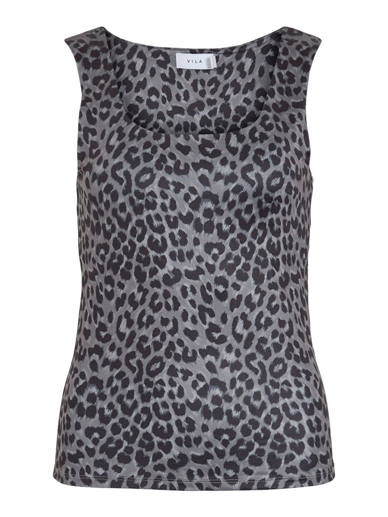 VIKENZA AOP U-NECK S/L TANK TOP REV-NOOS Poppy Seed/LEOPARD