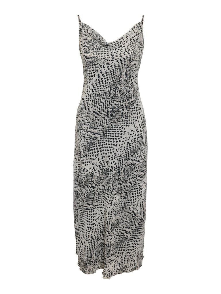 NMAMIRA SINGLET CHIFFON DRESS NOOS Eggnog/SNAKE