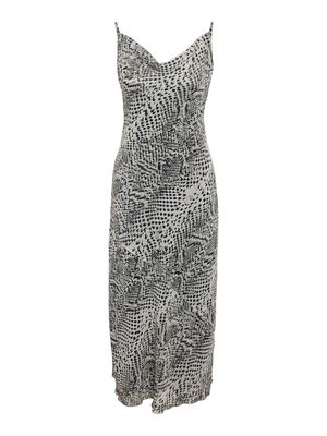 NMAMIRA SINGLET CHIFFON DRESS NOOS Eggnog/SNAKE