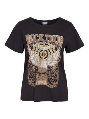 NMNATE S/S O-NECK WILD T-SHIRT JRS FWD Obsidian-MARBEL ROCK PRINT