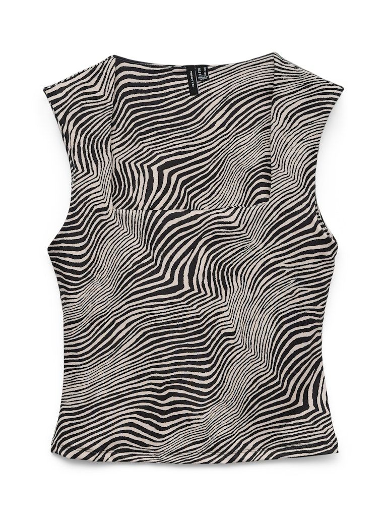 VMMILLION SL SQUARE NECK TOP JRS NOOS Oatmeal/TILLA ZEBRA