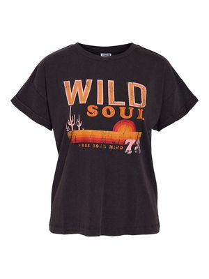 NMBOHDI GABY S/S WASHED T-SHIRT JRS LX Obsidian/DESERT