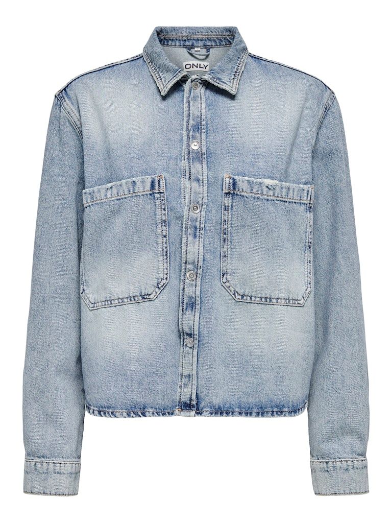 ONLCASSIE LS OVS DNM SHIRT DOT NOOS Light Blue Denim