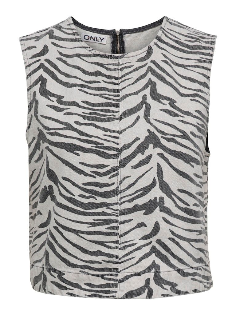 ONLDORSI SL ZEBRA TOP DNM SIK Light Grey Denim/ZEB