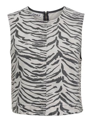 ONLDORSI SL ZEBRA TOP DNM SIK Light Grey Denim/ZEB