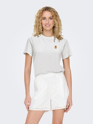 JDYPISA S/S PRINT TOP JRS NOOS Cloud Dancer/TEDDY C