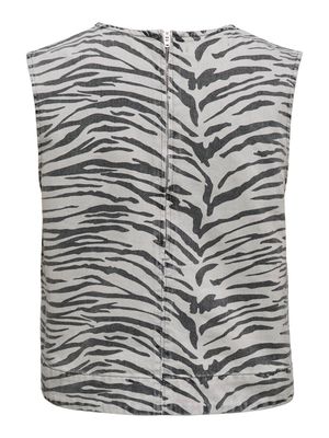 ONLDORSI SL ZEBRA TOP DNM SIK Light Grey Denim/ZEB