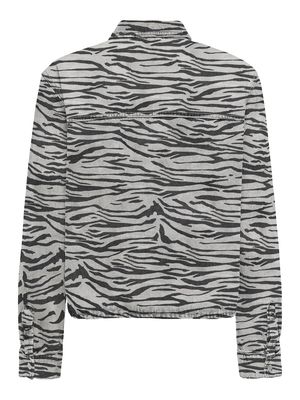 ONLCASSIE LS ZEBRA SHIRT DNM SIK Light Grey Denim/ZEB