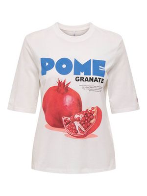 ONLPHOEBE S/S FRESH TOP BOX JRS Cloud Dancer-Pomegranate