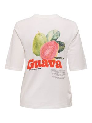 ONLPHOEBE S/S FRESH TOP BOX JRS Cloud Dancer-Guava
