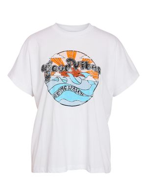 NMBOHDI HAILEY WASHED SS TOP JRS FWD Bright White/SUNSET