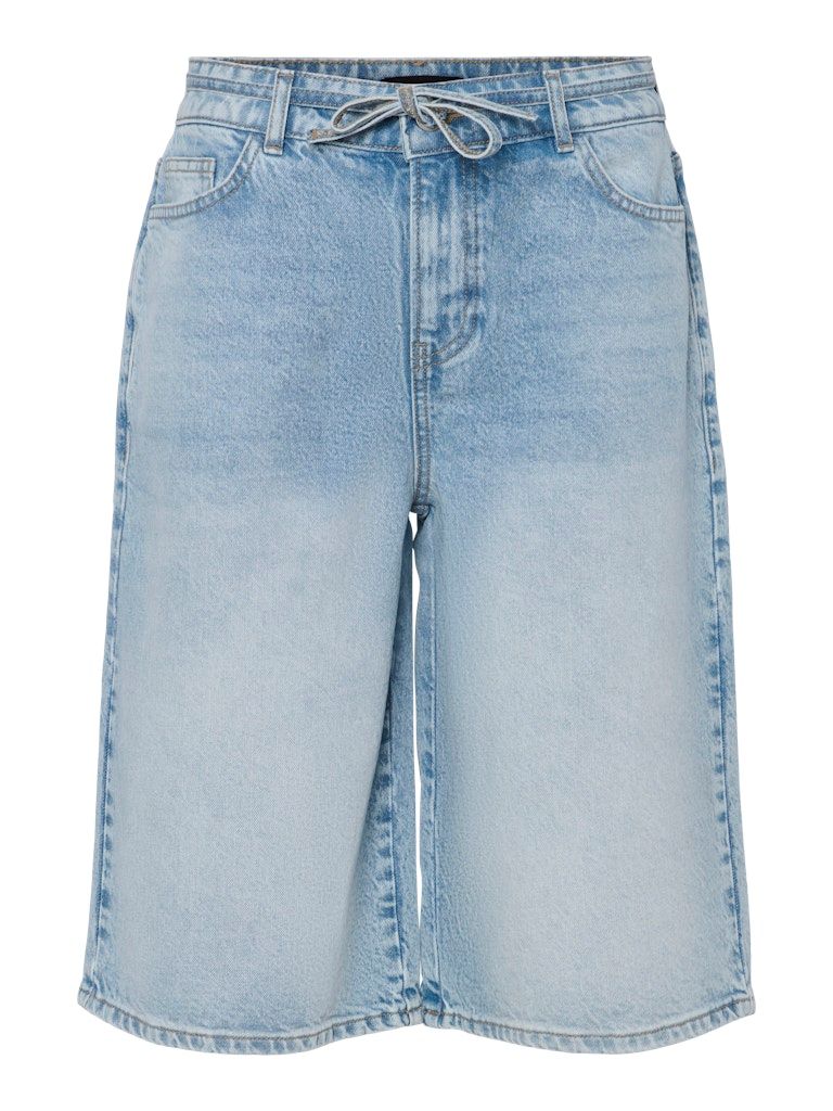 PCSELMA MW WIDE DENIM SHORTS Light Blue Denim