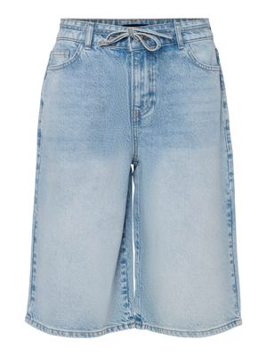 PCSELMA MW WIDE DENIM SHORTS Light Blue Denim