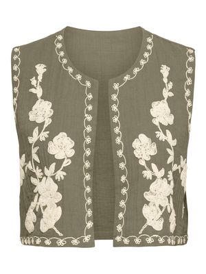 JDYMARLEY S/L EMBROIDERY VEST WVN EXP Mermaid