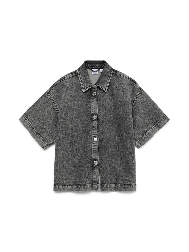 VMTESSA SS LOOSE DENIM SHIRT GA Medium Grey Denim-RA206