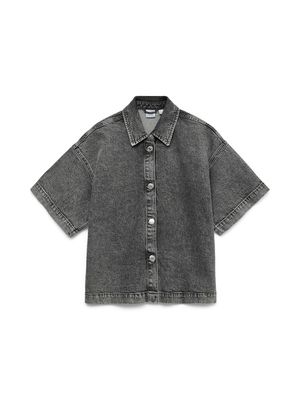 VMTESSA SS LOOSE DENIM SHIRT GA Medium Grey Denim-RA206