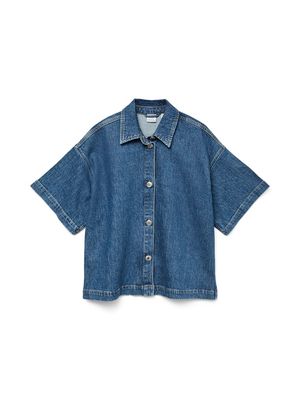 VMTESSA SS LOOSE DENIM SHIRT GA Medium Blue Denim-RA380