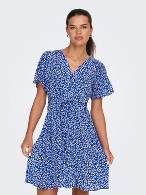 ONLEVIDA S/S SHORT DRESS WVN NOOS Nebulas Blue/HANNA FLOWER