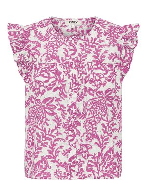 ONLAMANDA CHANEE CAP EMB TOP WVN Cloud Dancer-W SPRING CROCUS