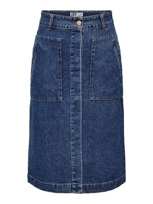 JDYOLIVIA HW SKIRT DB DNM NOOS Dark Blue Denim