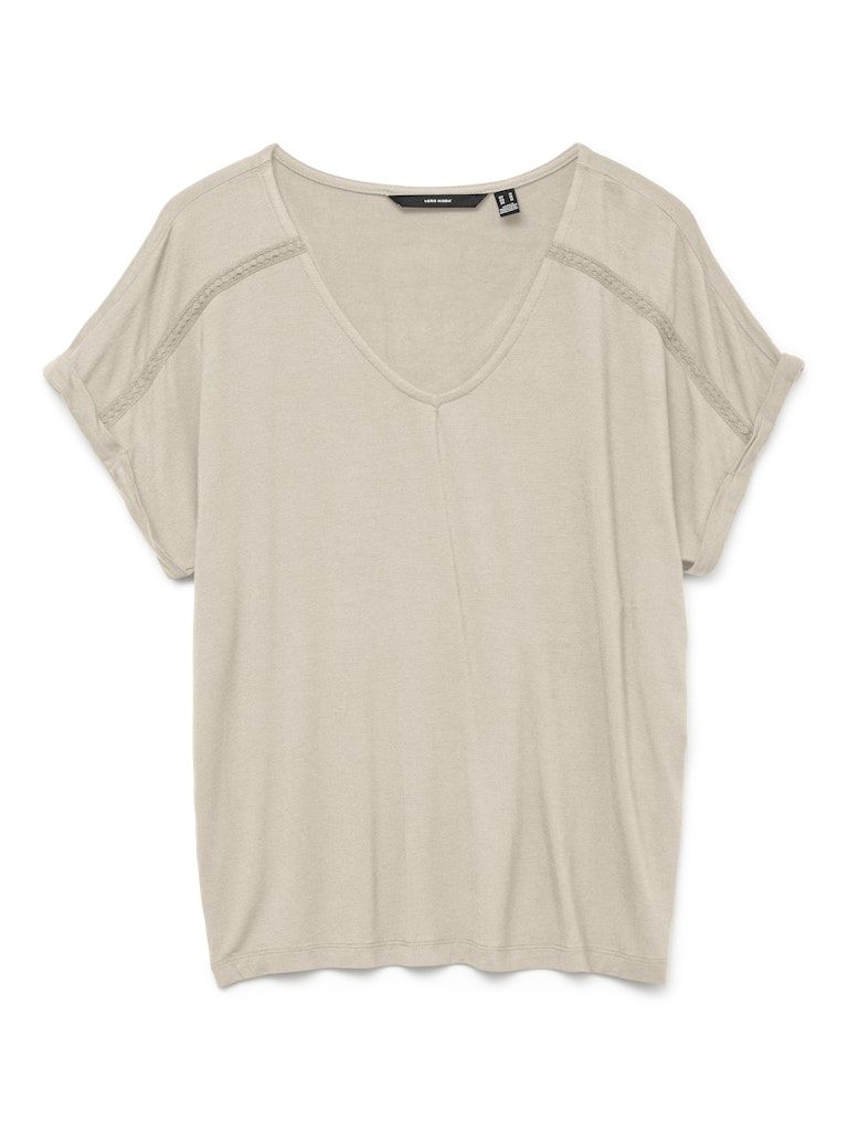 VMVANESSA SS V-NECK TOP JRS GA Birch