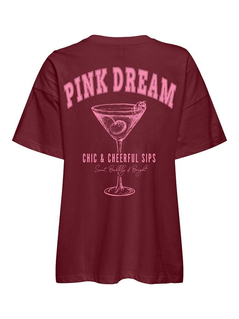 ONLVIVVI LIFE S/S LOVELY TOP JRS Cabernet/Pink dream