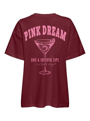 ONLVIVVI LIFE S/S LOVELY TOP JRS Cabernet/Pink dream