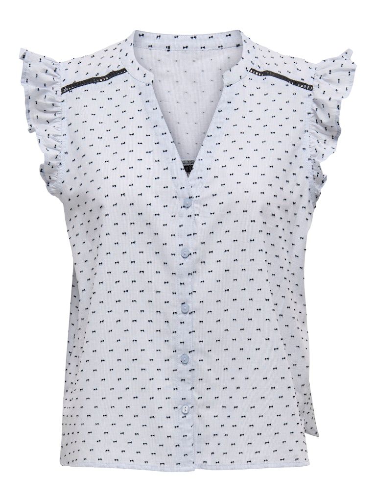 PGHELENE S/L DOBBY TOP WVN Cashmere Blue/DOBBY