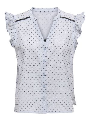 PGHELENE S/L DOBBY TOP WVN Cashmere Blue/DOBBY