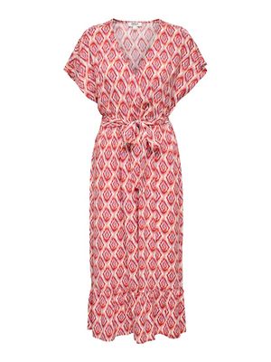 ONLZILLA ADELE LIFE SS LONG DRESS WVN Equestrian Red/547 W