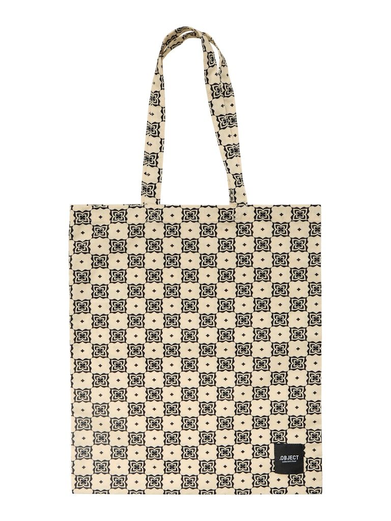 OBJCHECKED TOTE BAG DIV Sandshell-Black