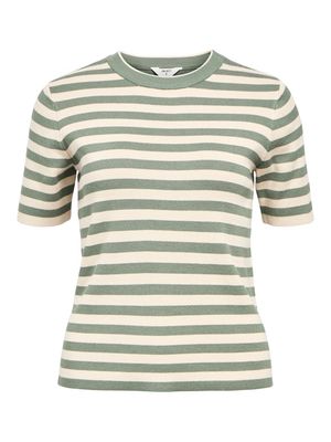 OBJESTER S/S NEW KNIT PULLOVER NOOS Laurel Wreath/Sandsh
