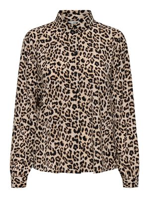 JDYBROOKE L/S SHIRT WVN NOOS Pumice Stone/LEO