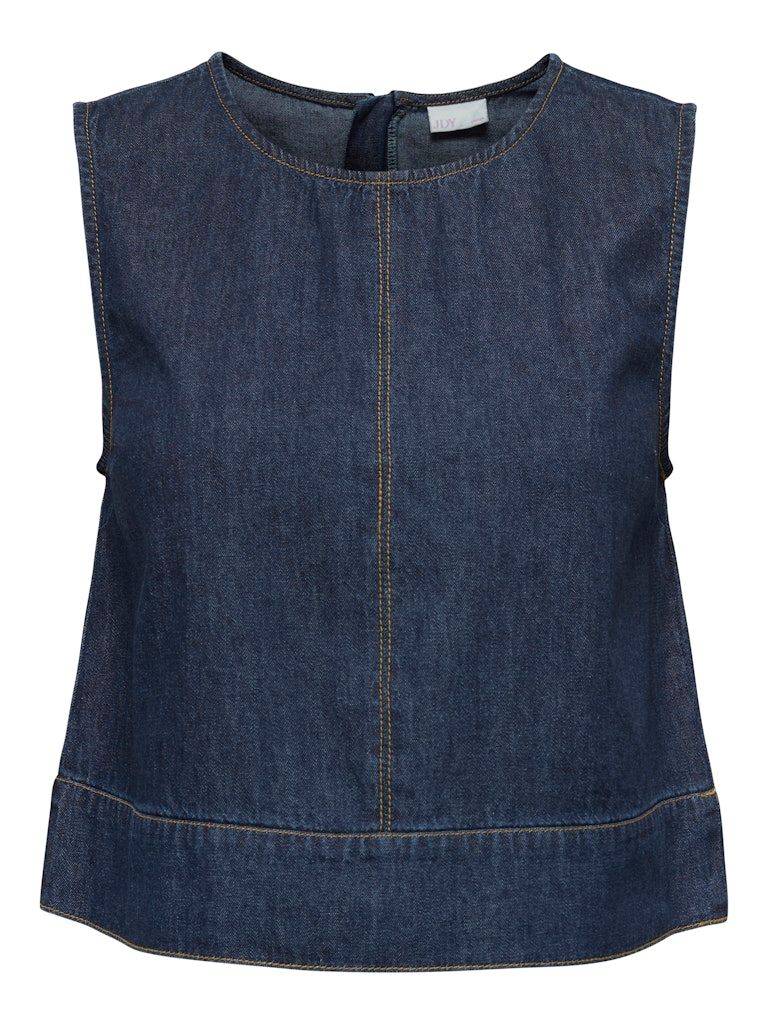 JDYSABRINA ROUNDNECK S/L TOP DNM Dark Blue Denim