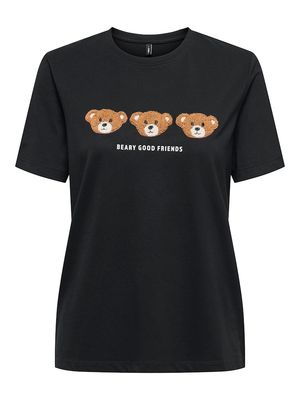 ONLTERESA LIFE REG S/S TEDDY TOP CS JRS Black/Friends