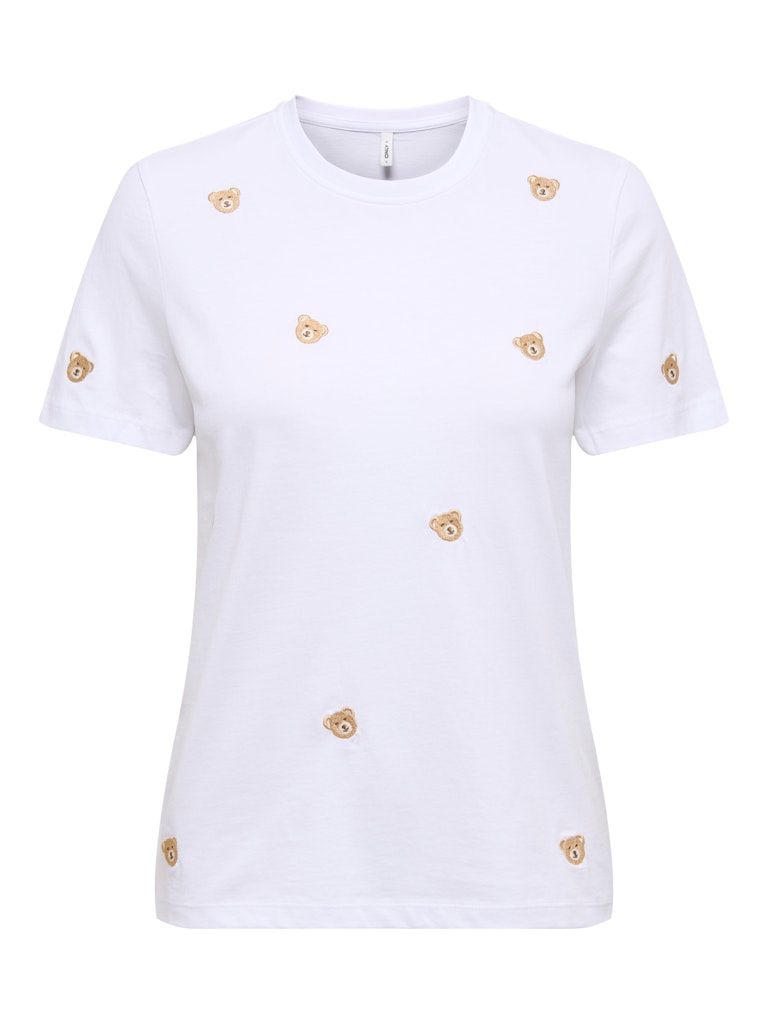 ONLKETTY LIFE S/S O-NECK TOP JRS NOOS Bright White/Small bears