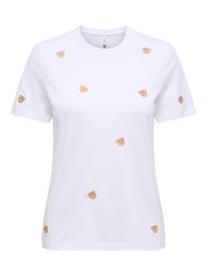 ONLKETTY LIFE S/S O-NECK TOP JRS NOOS Bright White/Small bears