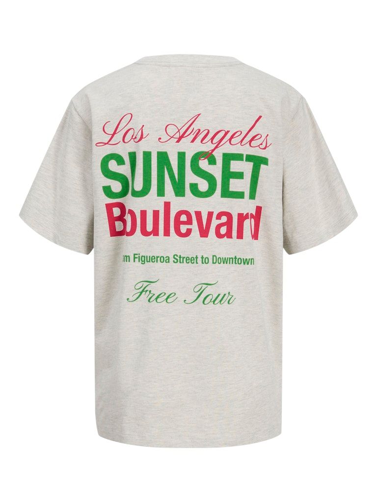 JXZOEY LOOSE SS TEE JRS White Melange/SUNSET