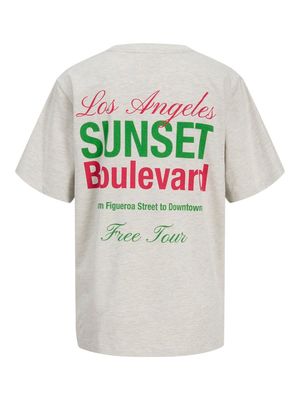 JXZOEY LOOSE SS TEE JRS White Melange/SUNSET